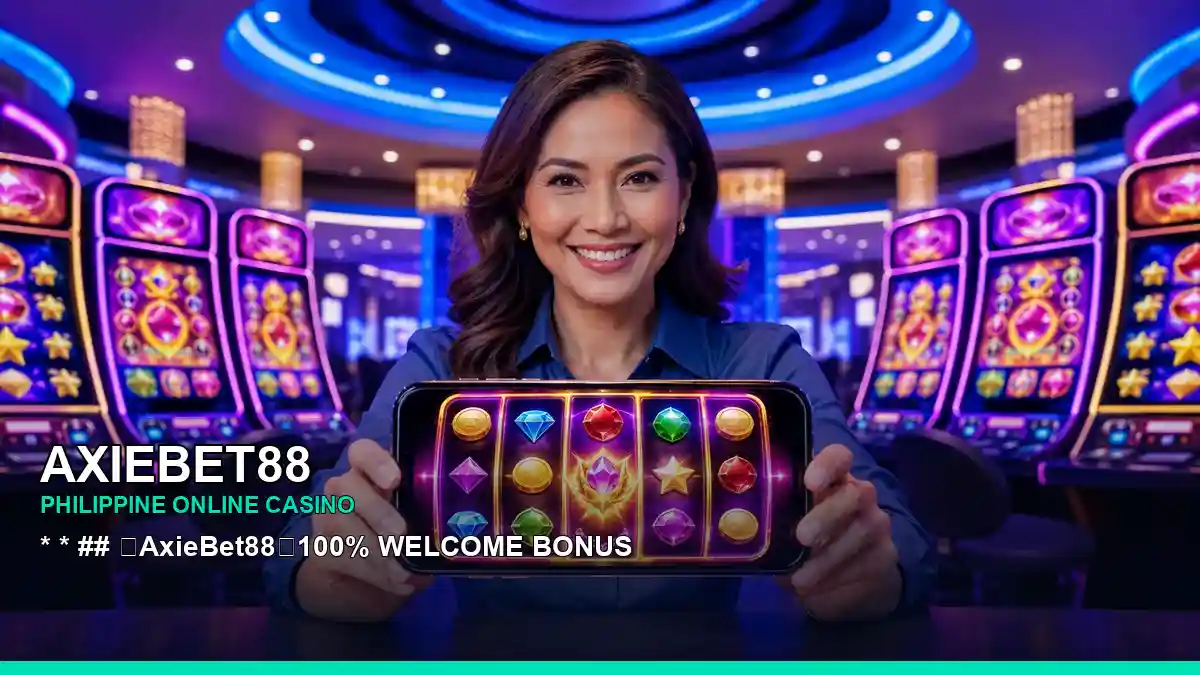 AXIEBET88 play mobile casino games featuring an adult Filipina casino host with a premium composition